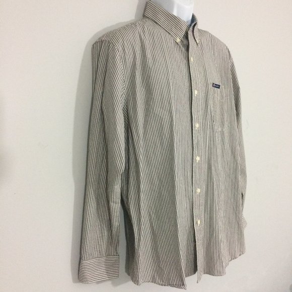 Chaps Mens L Striped Easy Care Button Up Shirt - Picture 3 of 7